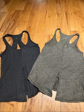 lululemon athletica Tank Tops in dark charcoal gray and Olive Green. Size small